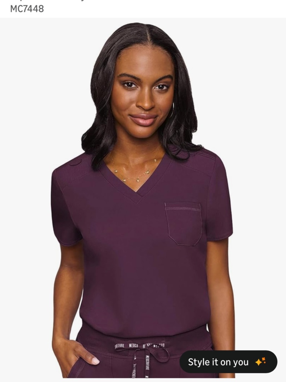 Medcouture M Wine Scrub top